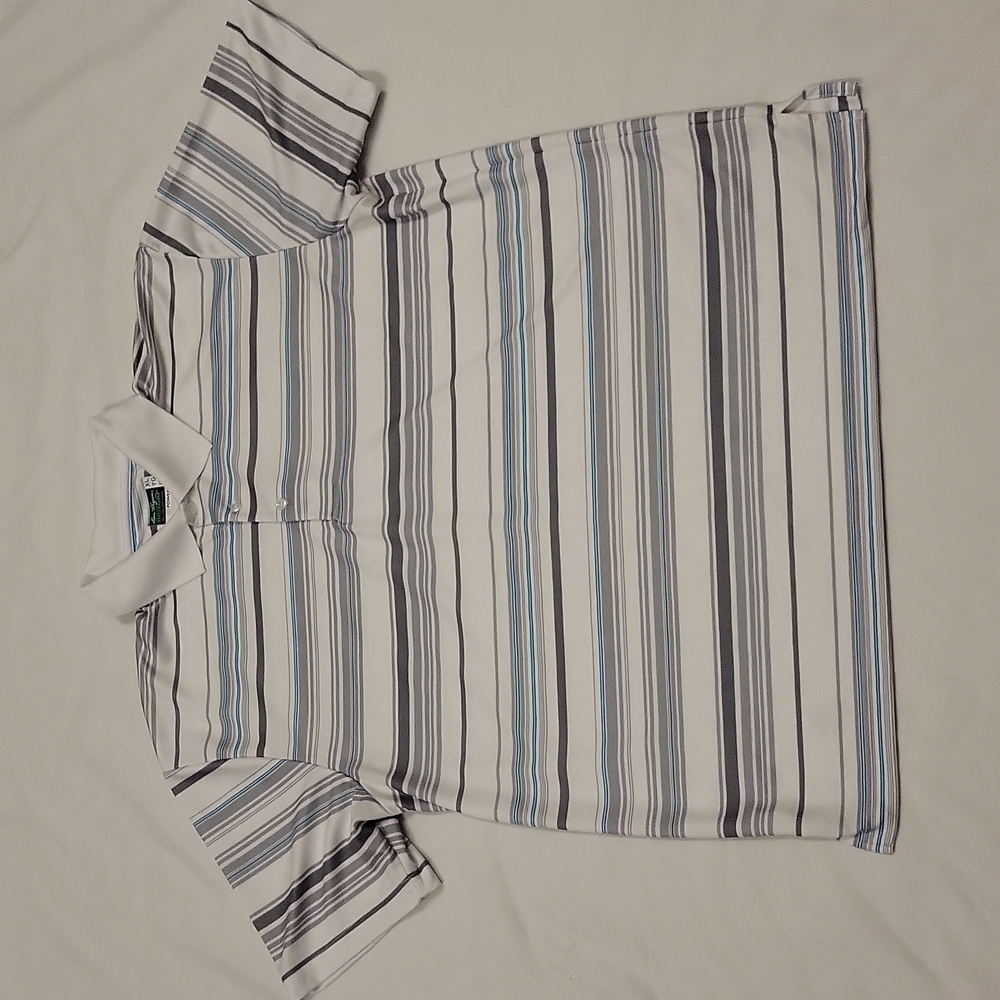 Ben Hogan Golf Polo Shirt Short Sleeve White Grey Blue Men's Extra Large XL